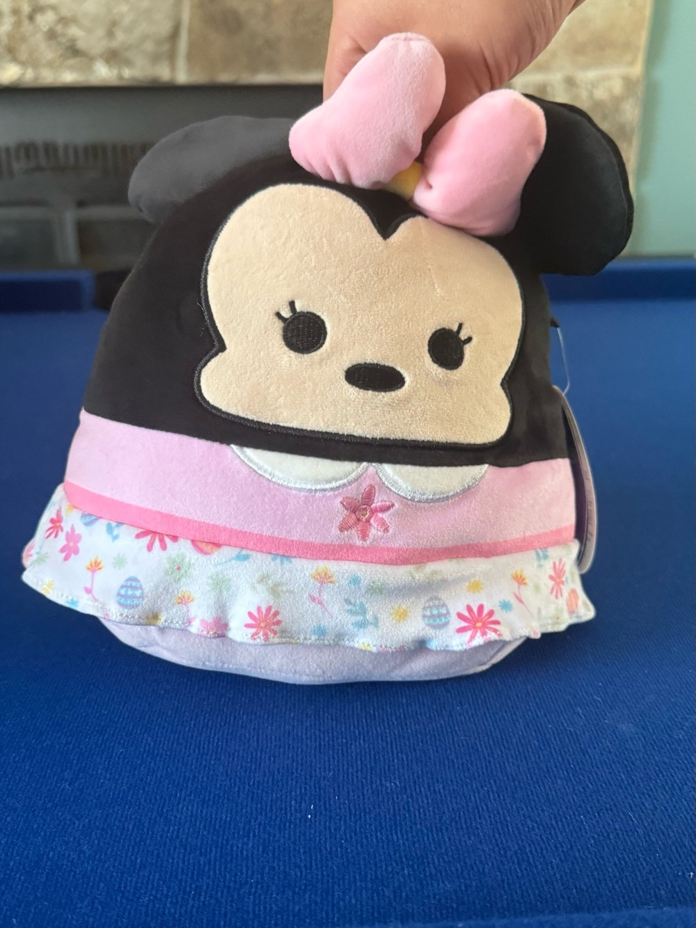 Disney Minnie Mouse Plush with Pink Bow and Pastel Floral Dress Squishmallow